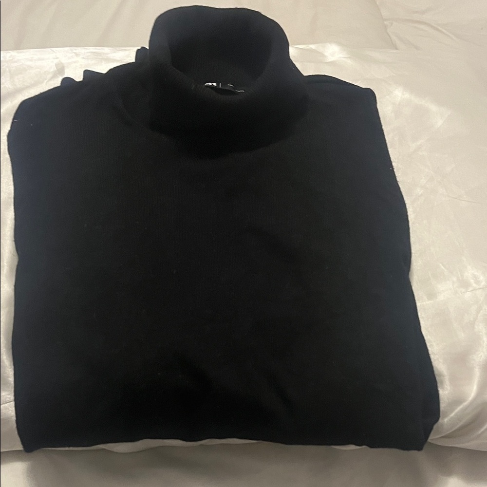 Elegant Black Turtleneck Sweater for Men